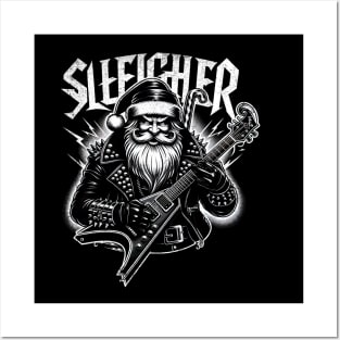 Sleigher Santa Claus Rock Christmas Posters and Art